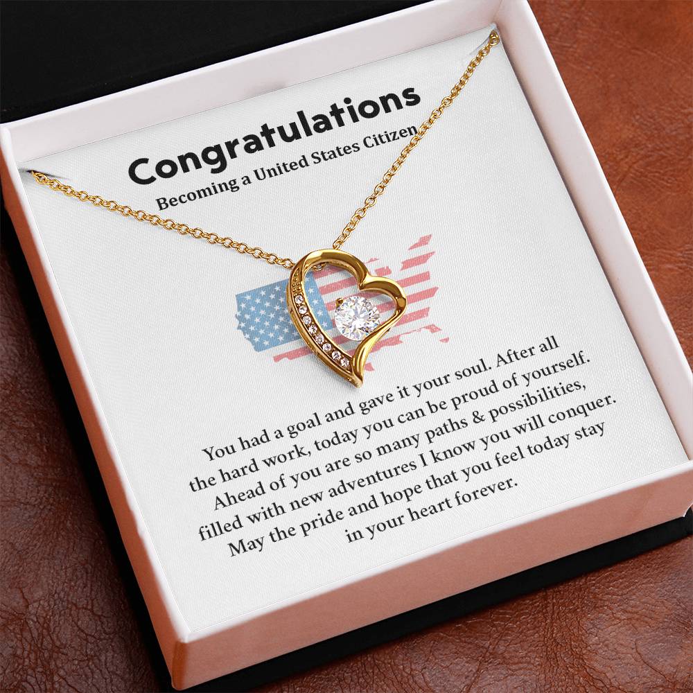 Congratulations Necklace For New U.s. Citizen  Necklace For New U.s. Citizen Gift For U.s. Citizenship Ceremony Necklace For Achieving U.s. Citizenship Jewelry For New U.s. Citizen Gift For U.s. Citizenship Achievement Necklace For U.S Citizenship Journey