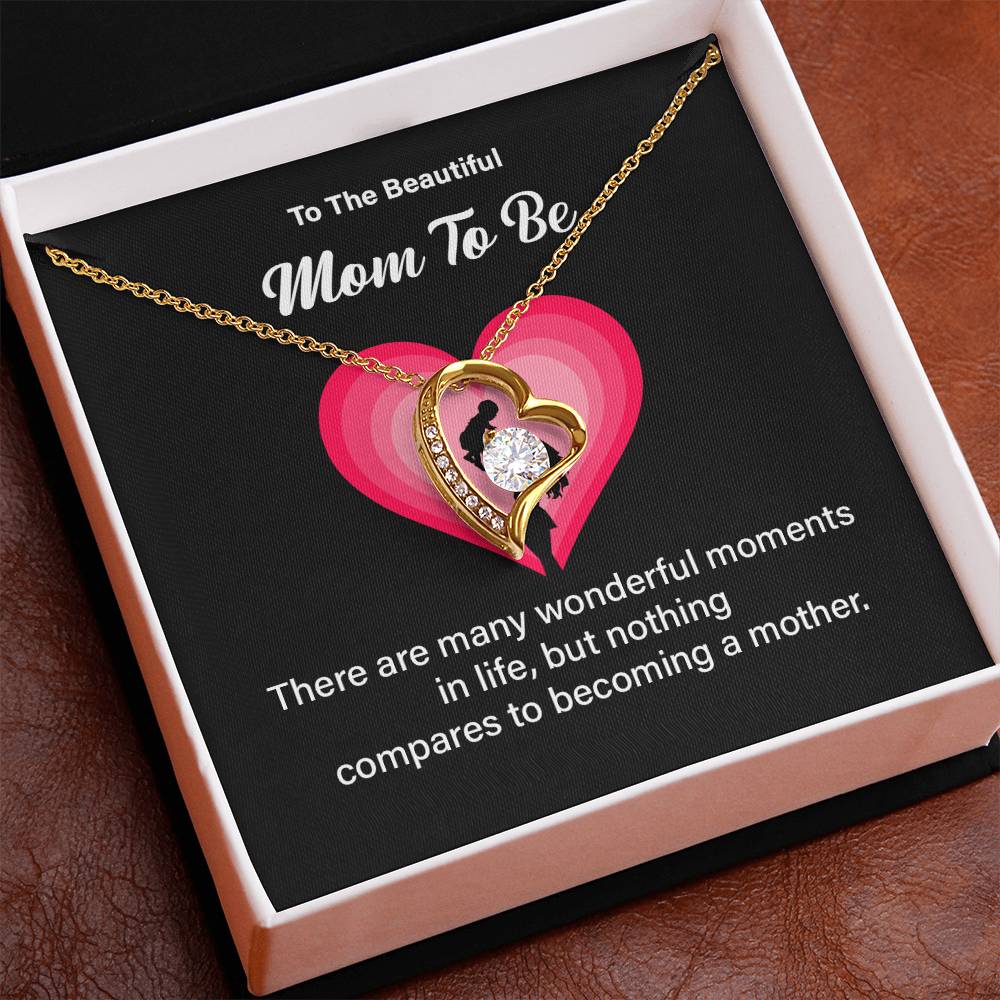 To The Beautiful Mom-to-be, Heartfelt Necklace For Her Elegant Jewelry For A Mom-to-be Thoughtful Necklace For Love And Support Sweet Pendant For A New Mom Elegant Pendant For A Mom’s Heart Thank You Gift For Motherhood Loving Message Necklace For Hope