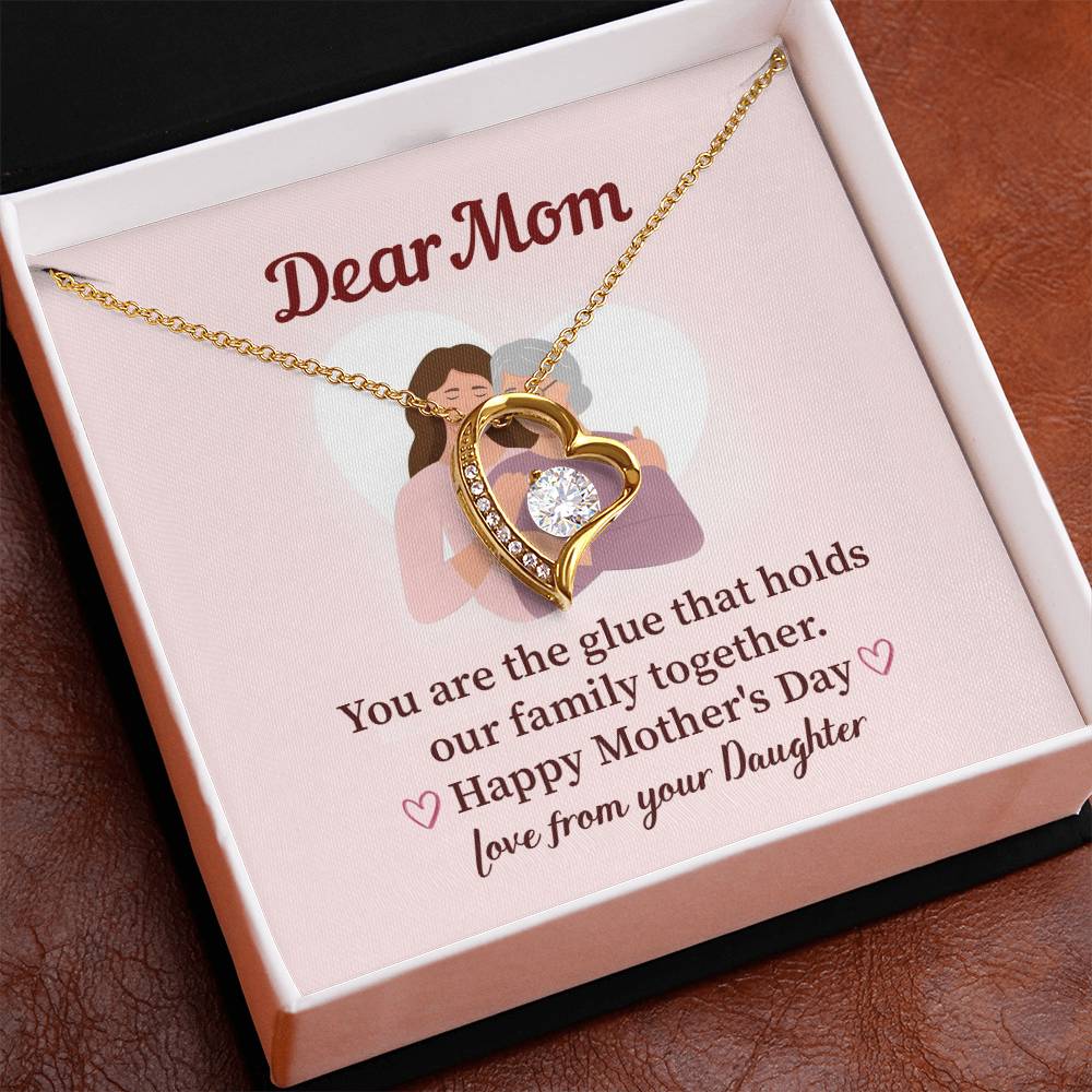 Dear Mom Family Glue Pendant Elegant Jewelry For A Mother’s Day Gift Sweet Gift For A Wonderful Woman Heartfelt Necklace Sentimental Jewelry Thank You Pendant Gift For A Special Mom Sweet Pendant For Family Love