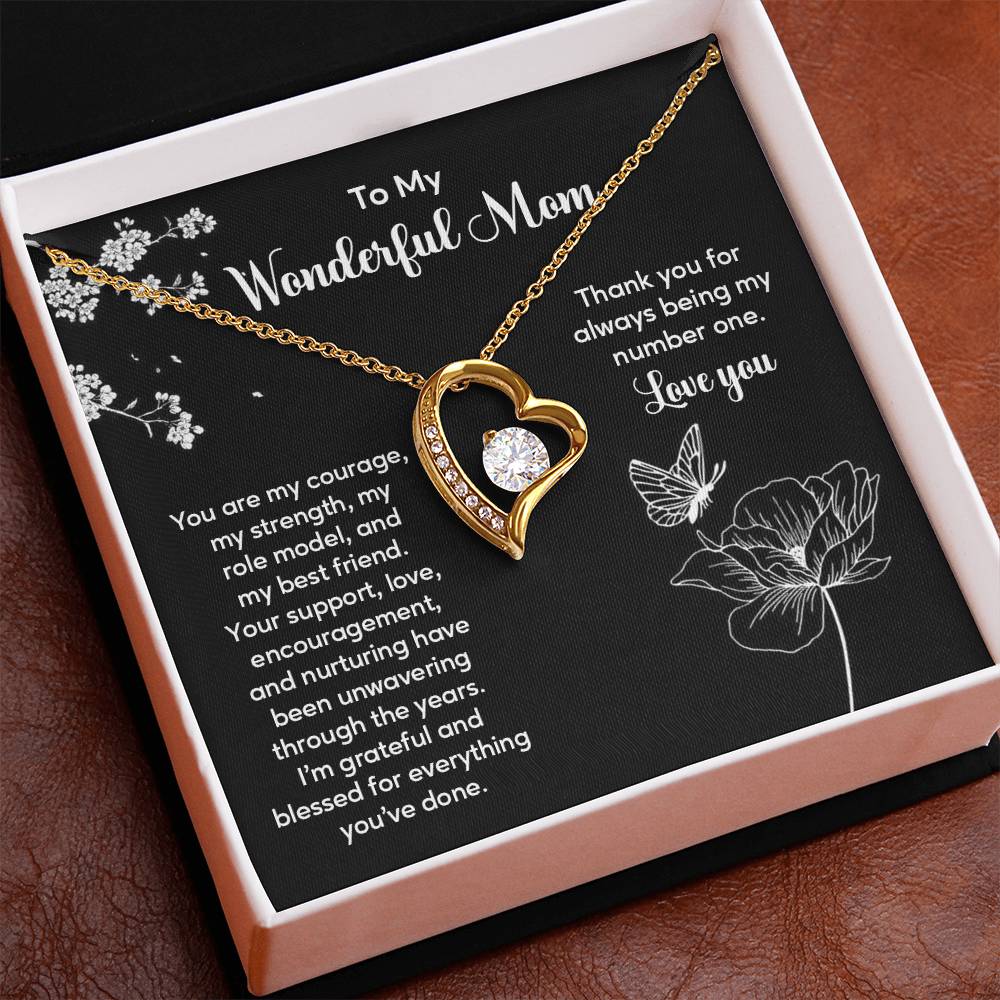 To My Wonderful Mom Elegant Jewelry Thoughtful Necklace For Family Love Sweet Gift For A Best Friend Heartfelt Necklace For Support And Care Sentimental Jewelry Thank You Pendant Beautiful Necklace Loving Gift For A Best Friend Loving Jewelry For Support