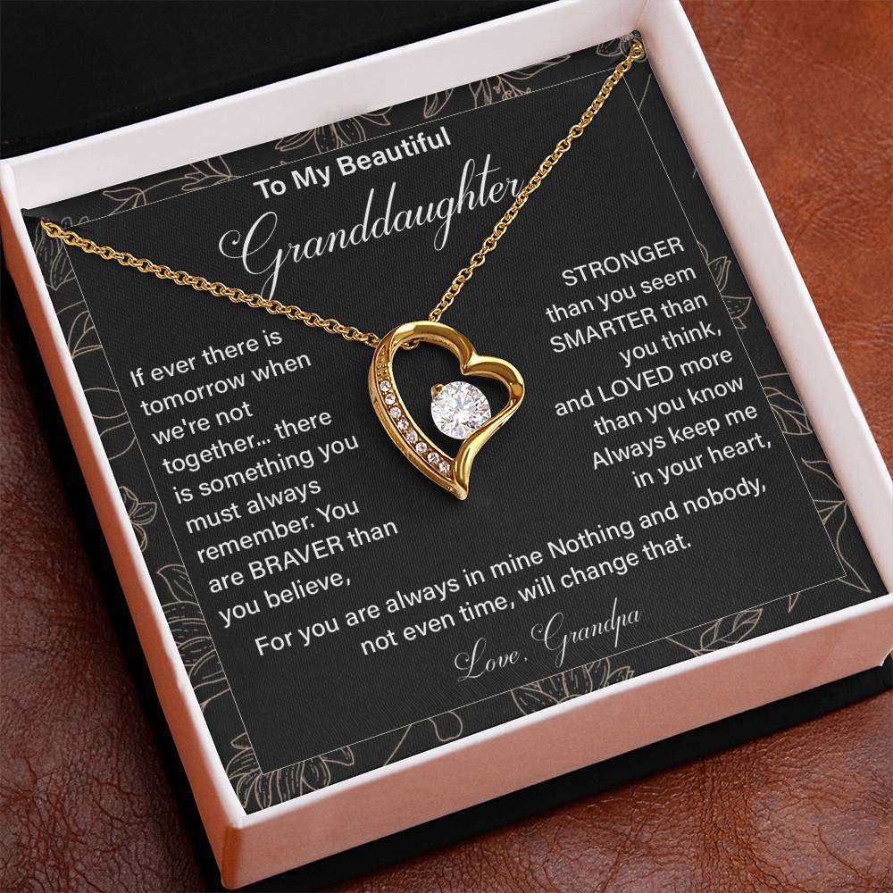 Granddaughter Necklace from Grandpa with Gift Card