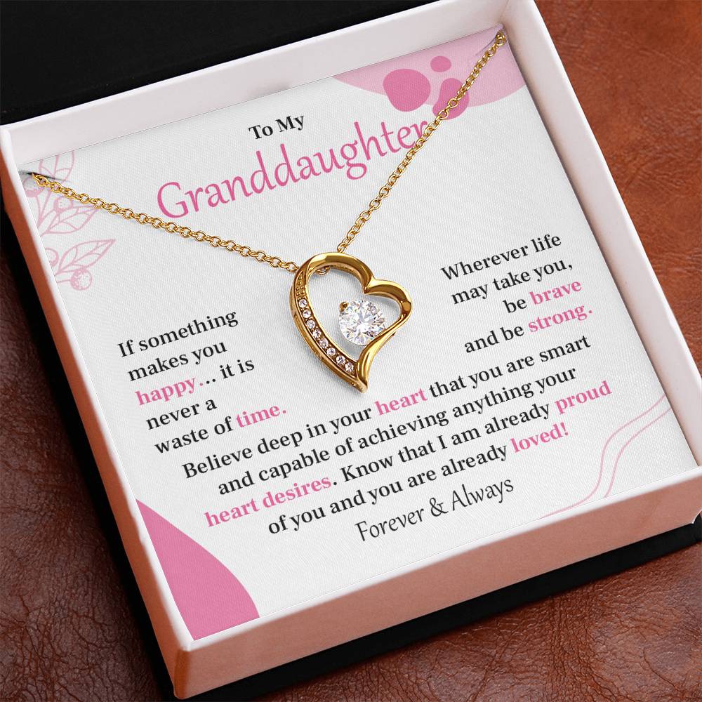 Encouraging Granddaughter Necklace with Heartfelt Message