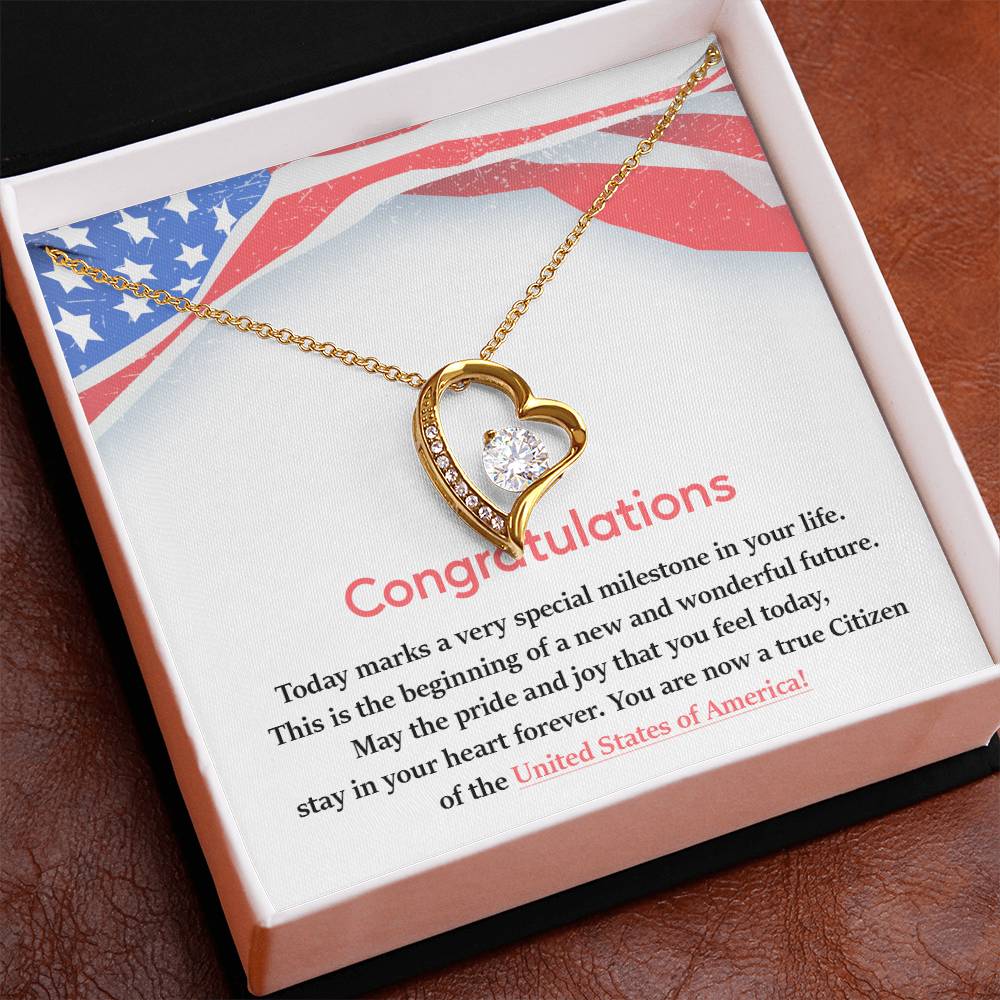 Congratulations Necklace For New U.s. Citizen Necklace For New U.s. Citizen Gift For New American Citizen Necklace With Citizenship Message Necklace For Official U.s. Citizen Gift For New U.s. Patriot Jewelry For New U.s. Citizen Jewelry For U.s.