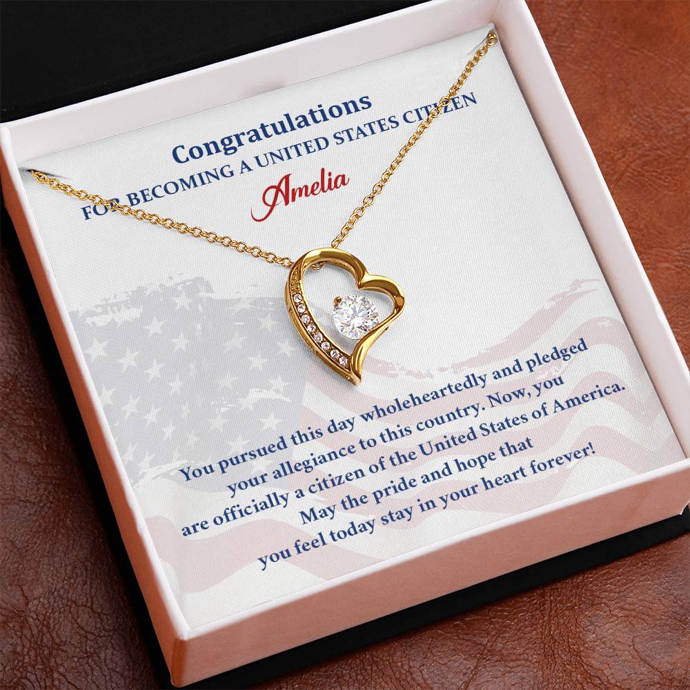 Congratulations Necklace For New U.s. Citizen Amelia Necklace For New U.s. Citizen Pledge Of Allegiance Necklace Gift For New U.s. Patriot U.s. Citizenship Success Necklace Gift For Citizenship Celebration Necklace For Proud New Citizen