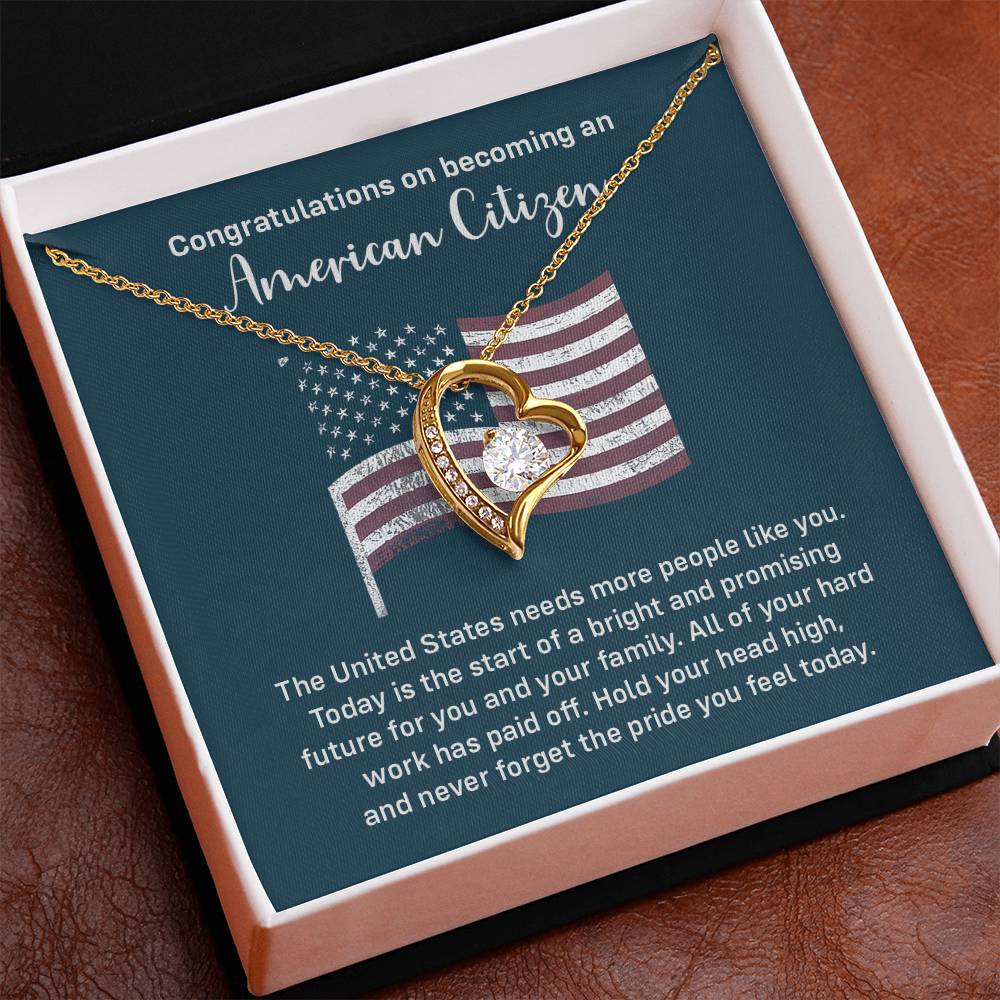 Congratulations Necklace For New American Citizen Necklace For New American Citizen Necklace With Citizenship Message Gift For New American Adventure Necklace For Pursuing Your Dreams Necklace For New Adventure As U.s. Citizen