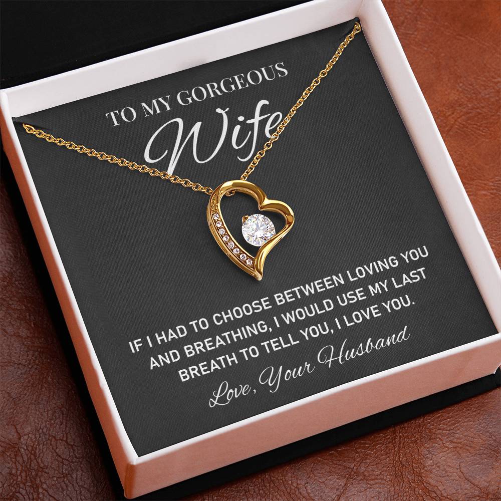 To My Gorgeous, Heartfelt Necklace For Wife Loving Jewelry For Romantic Love Sweet Pendant For A Special Bond Sentimental Necklace Heartwarming Gift From Husband Sentimental Pendant Appreciation Necklace Thoughtful Gift Special Necklace