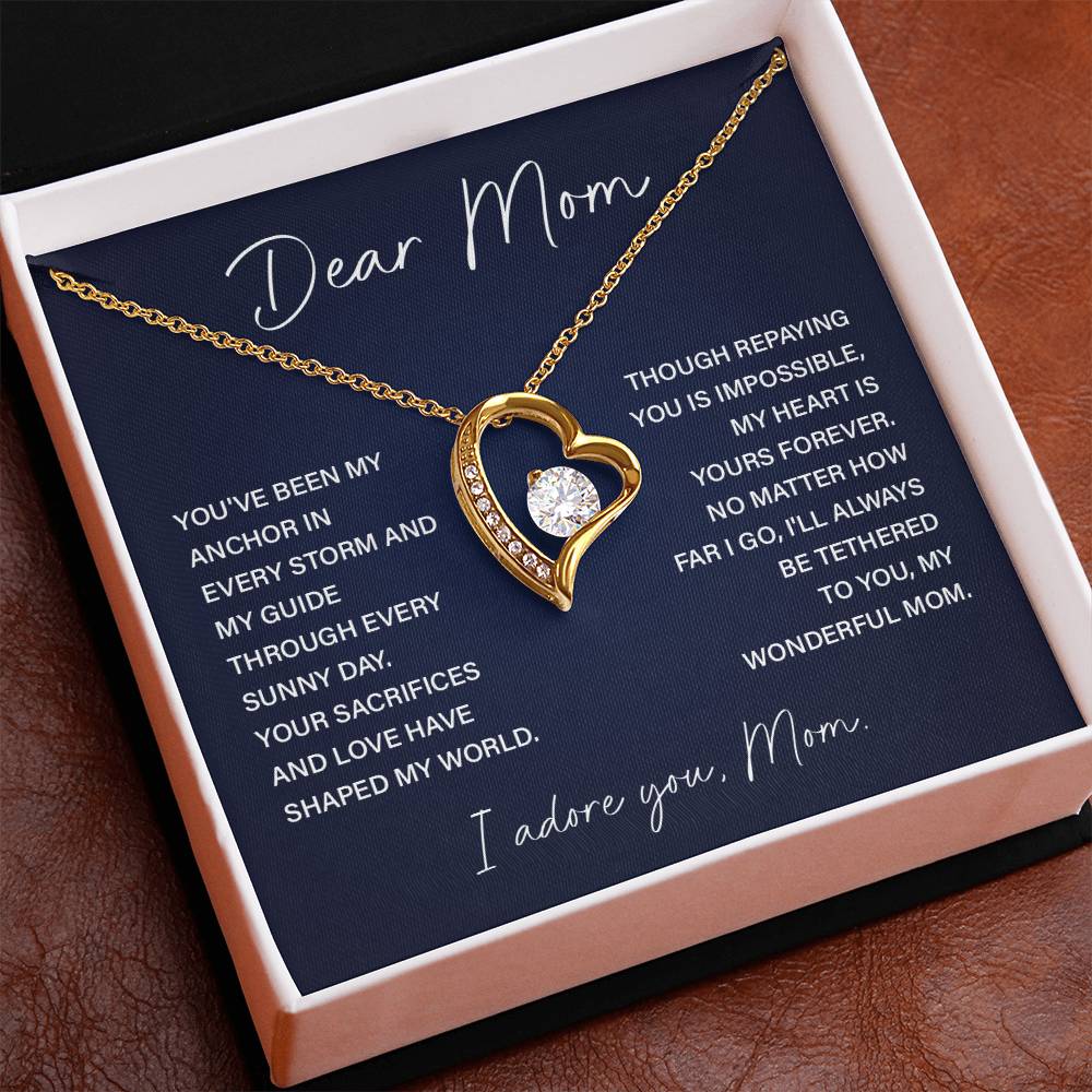 Dear Mom Mom Anchor Necklace Mother’s Love Gift Wedding Necklace Birthday Gift Necklace Guide Necklace Appreciation Pendant Anniversary Mom Gift Christmas Pendant Mom-child Bond Necklace Grandma Love Gift Valentine Necklace Gift