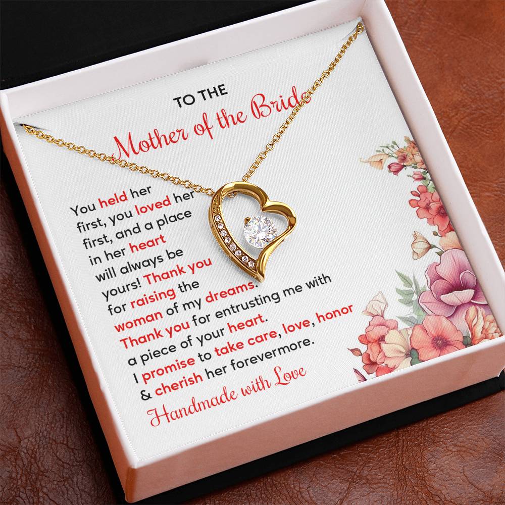 To The Mother Of The Bride, Heartfelt Necklace For Her Loving Jewelry For A Special Bond Thank You Gift For A Mother Sentimental Necklace For Love Appreciation Necklace For Her Beautiful Necklace Elegant Jewelry For Family Bond Thoughtful Necklace