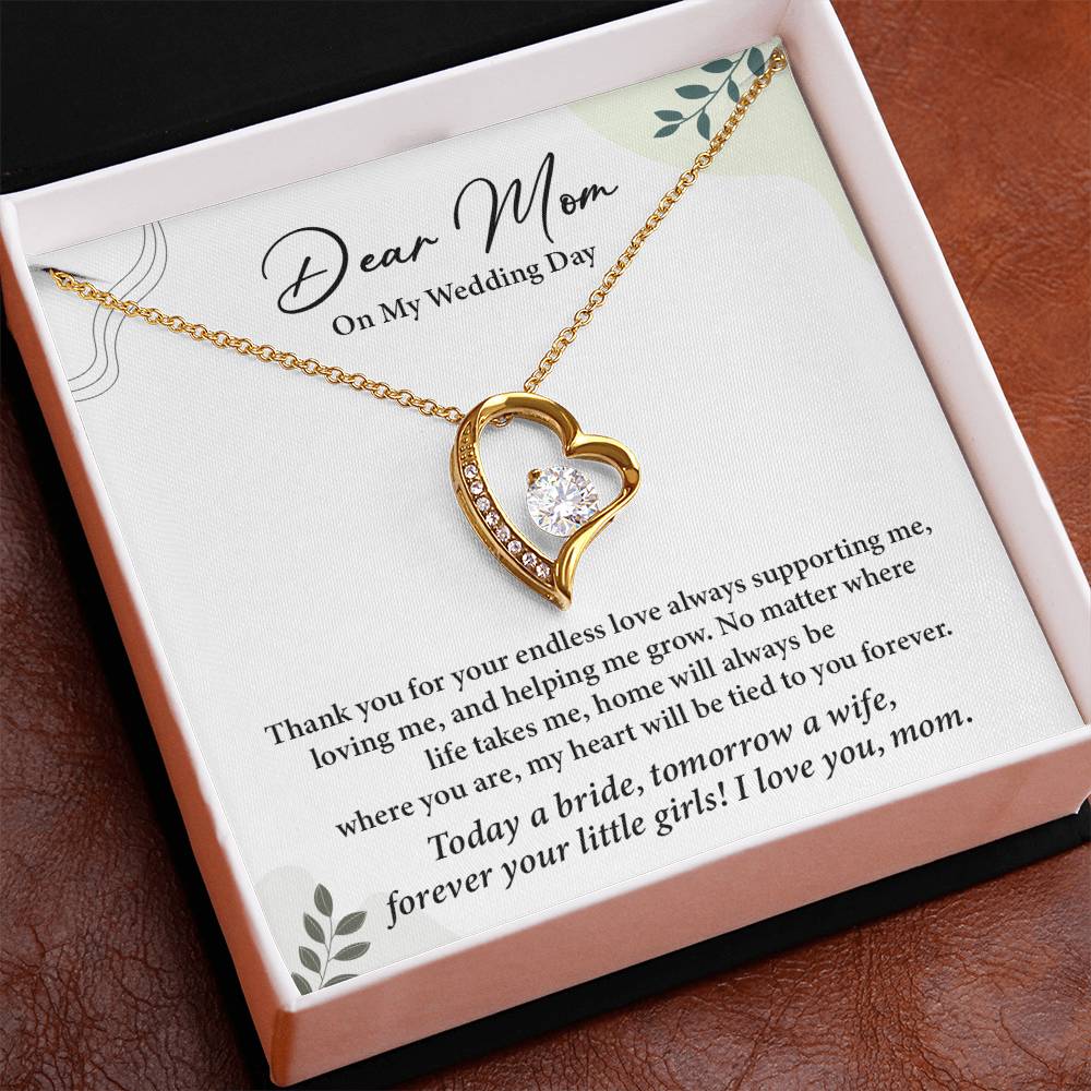 Dear Mom On My Wedding Day Heartfelt Necklace Gift From Daughter Dear Mom On My Wedding Day Mother Wedding Day Gift Sentimental Gift For Mother From Daughter Forever Your Little Girl Wedding Gift Gift For Mom On Daughter’s Wedding Day