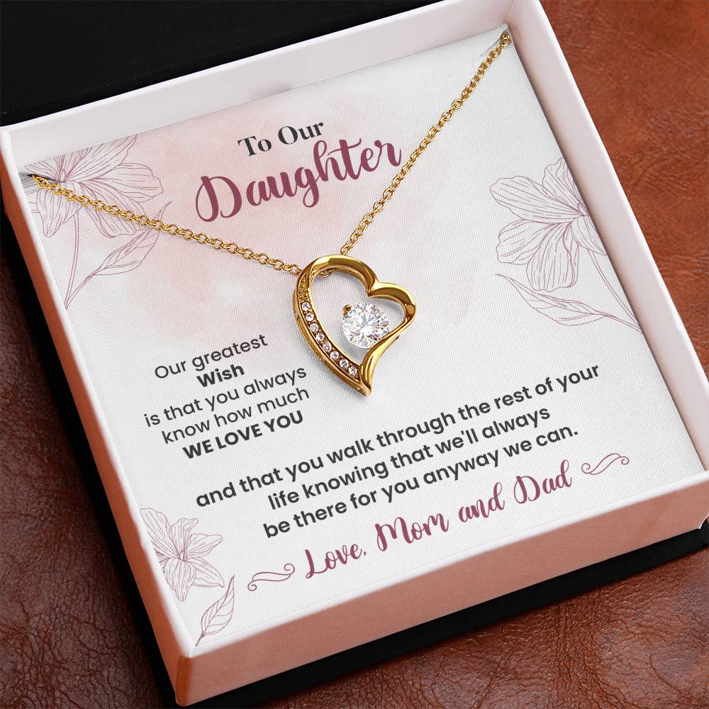 To Our Daughter Heartfelt Jewelry Gift Gift From Your Mom And Dad Caring Gift For Daughter Supportive Daughter Necklace Family Love Jewelry Gift Daughter's Journey Jewelry Best Wishes Jewelry Daughter's Strength Necklace Emotional Support Gift Warm Wishes