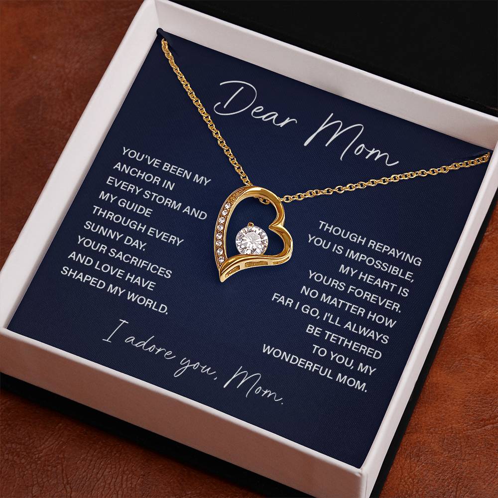 Dear Mom Mom Anchor Necklace Mother’s Love Gift Wedding Necklace Birthday Gift Necklace Guide Necklace Appreciation Pendant Anniversary Mom Gift Christmas Pendant Mom-child Bond Necklace Grandma Love Gift Valentine Necklace Gift