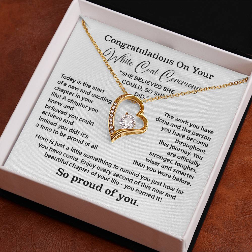 Congratulations On Your White Coat Ceremony New Adventures Necklace Hard Work Pay Off Necklace Enjoy The Journey Necklace Personal Growth Jewelry Daily Inspiration Necklace Heartfelt Message Necklace Congratulation Necklace She Believed She Could Necklace