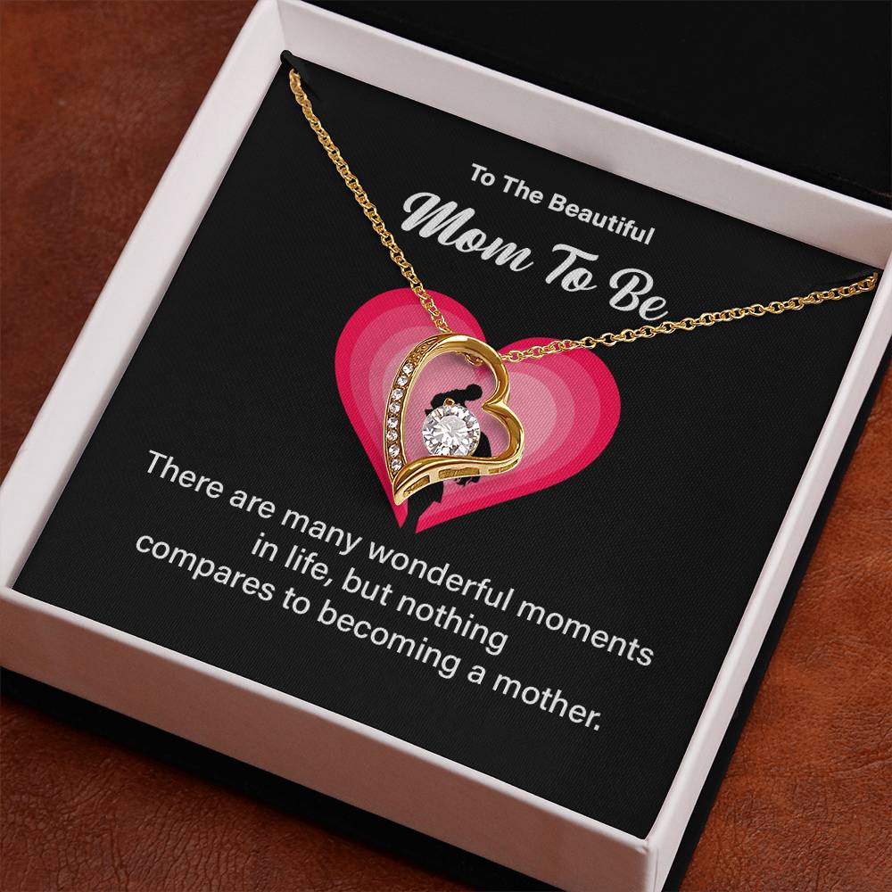 To The Beautiful Mom-to-be, Heartfelt Necklace For Her Elegant Jewelry For A Mom-to-be Thoughtful Necklace For Love And Support Sweet Pendant For A New Mom Elegant Pendant For A Mom’s Heart Thank You Gift For Motherhood Loving Message Necklace For Hope