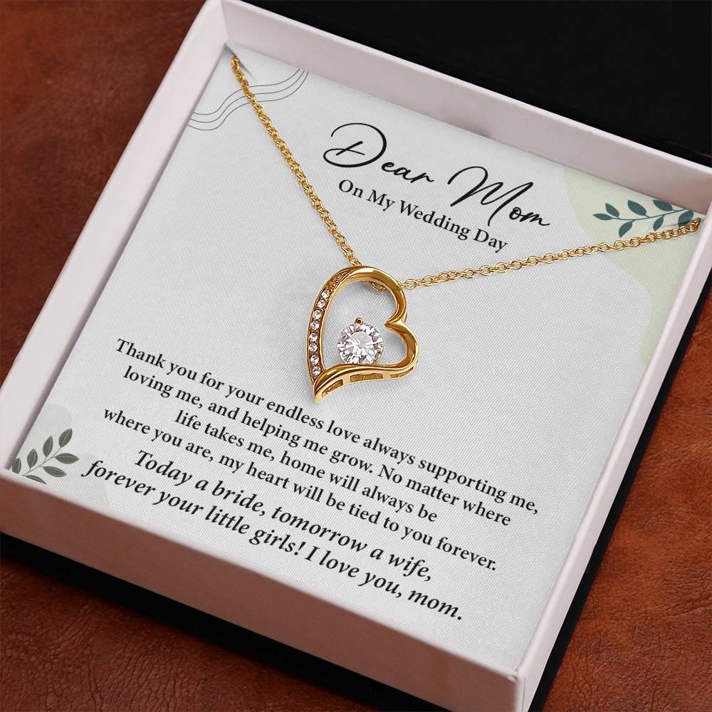 Dear Mom On My Wedding Day Heartfelt Necklace Gift From Daughter Dear Mom On My Wedding Day Mother Wedding Day Gift Sentimental Gift For Mother From Daughter Forever Your Little Girl Wedding Gift Gift For Mom On Daughter’s Wedding Day