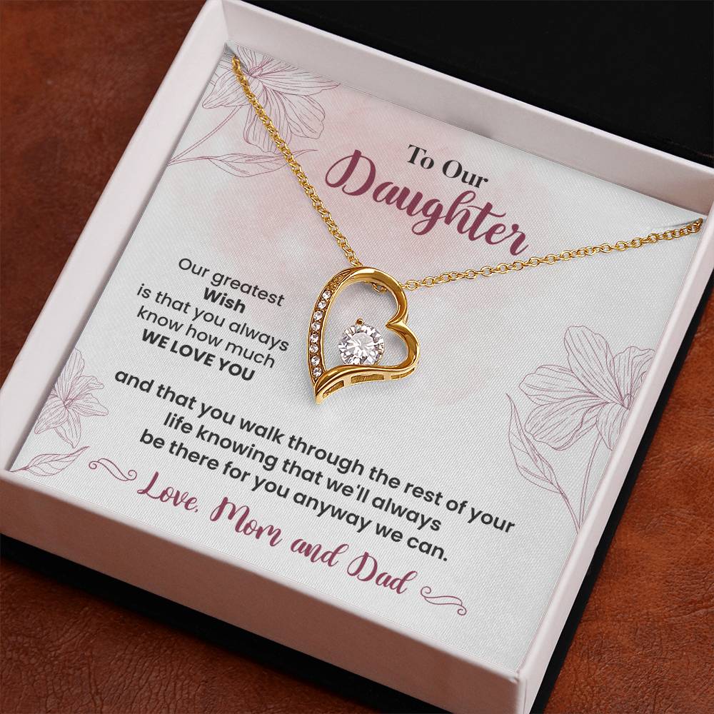 To Our Daughter Heartfelt Jewelry Gift Gift From Your Mom And Dad Caring Gift For Daughter Supportive Daughter Necklace Family Love Jewelry Gift Daughter's Journey Jewelry Best Wishes Jewelry Daughter's Strength Necklace Emotional Support Gift Warm Wishes