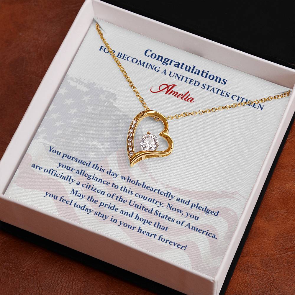 Congratulations Necklace For New U.s. Citizen Amelia Necklace For New U.s. Citizen Pledge Of Allegiance Necklace Gift For New U.s. Patriot U.s. Citizenship Success Necklace Gift For Citizenship Celebration Necklace For Proud New Citizen