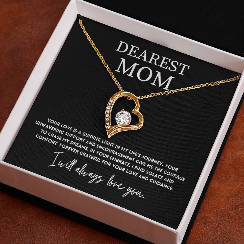 Dearest Mom, Best Necklace Gift From Son Necklace With Heartfelt Message Thoughtful Necklace Gift Best Mother’s Day Necklace Gift Jewelry Gift Love And Support Necklace Gift Inspirational Jewelry Gift Heart Pendant Necklace