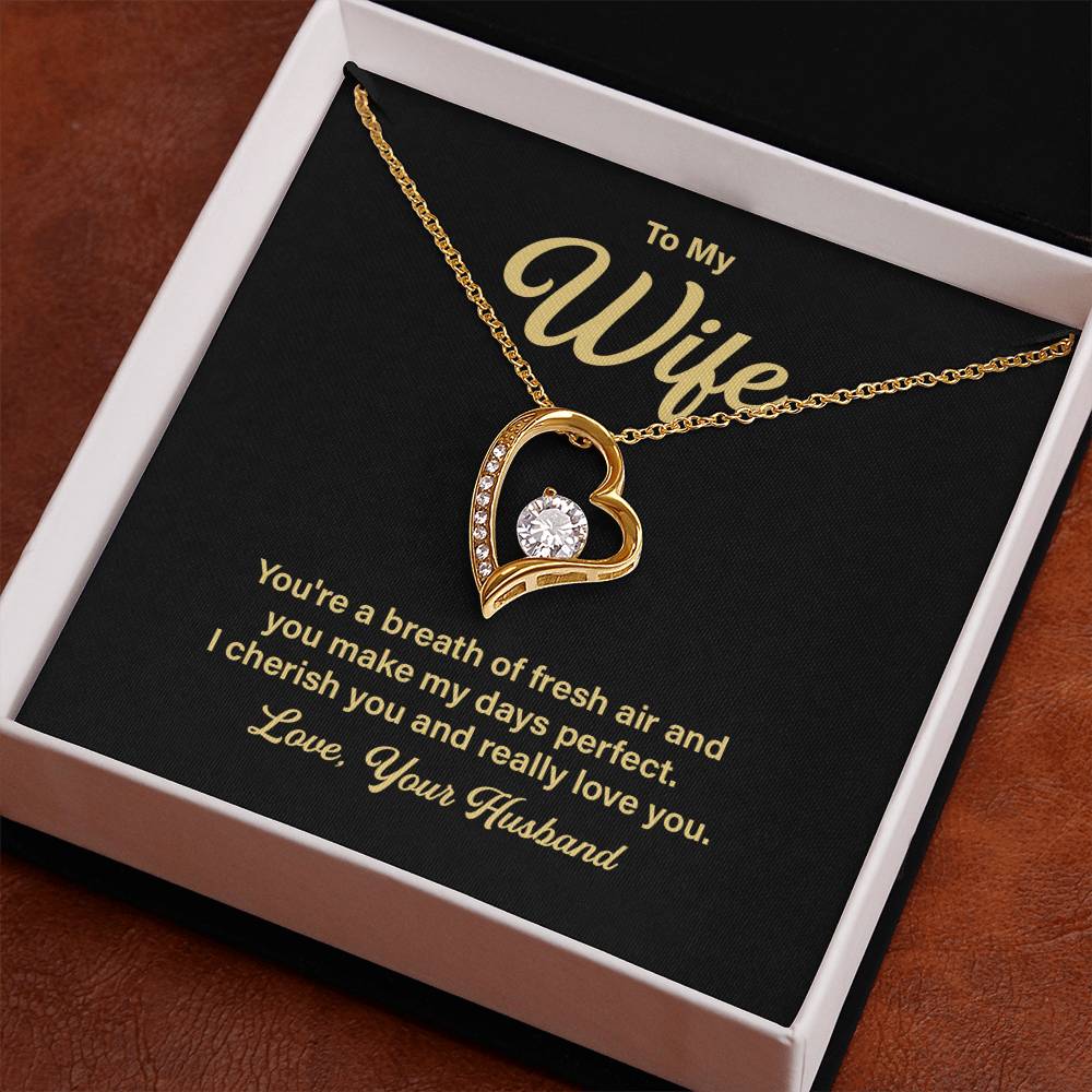 Anniversary Necklace Gift for Wife from Husband – Message Card