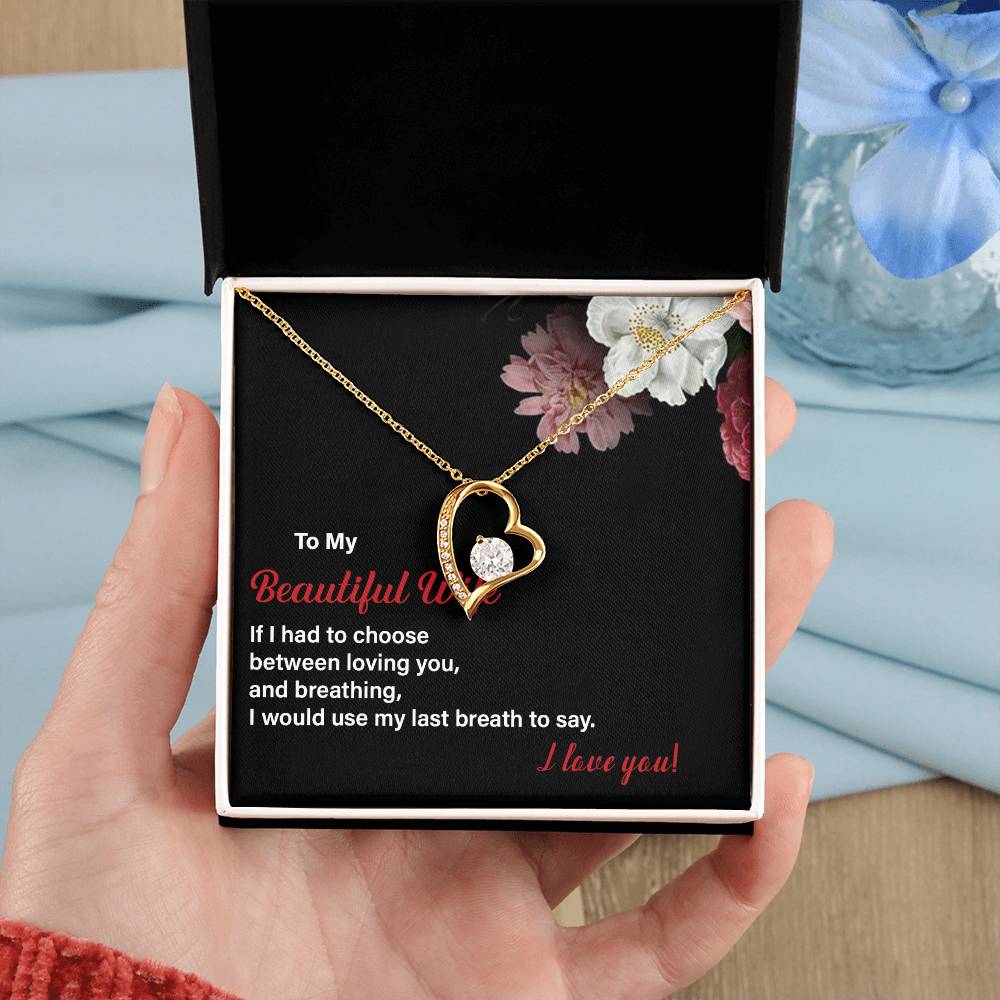 Wife Necklace Gift from Husband – Last Breath Quote