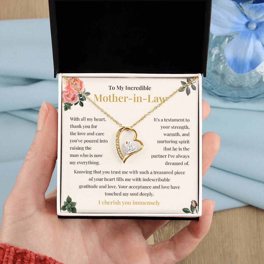 Mother-in-Law Gift from Bride with Heart Necklace