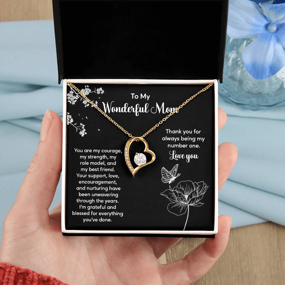 To My Wonderful Mom Elegant Jewelry Thoughtful Necklace For Family Love Sweet Gift For A Best Friend Heartfelt Necklace For Support And Care Sentimental Jewelry Thank You Pendant Beautiful Necklace Loving Gift For A Best Friend Loving Jewelry For Support