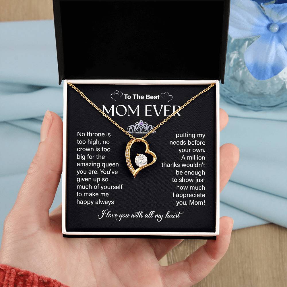 Necklace Gift for Mom – Best Mom Ever Message Card