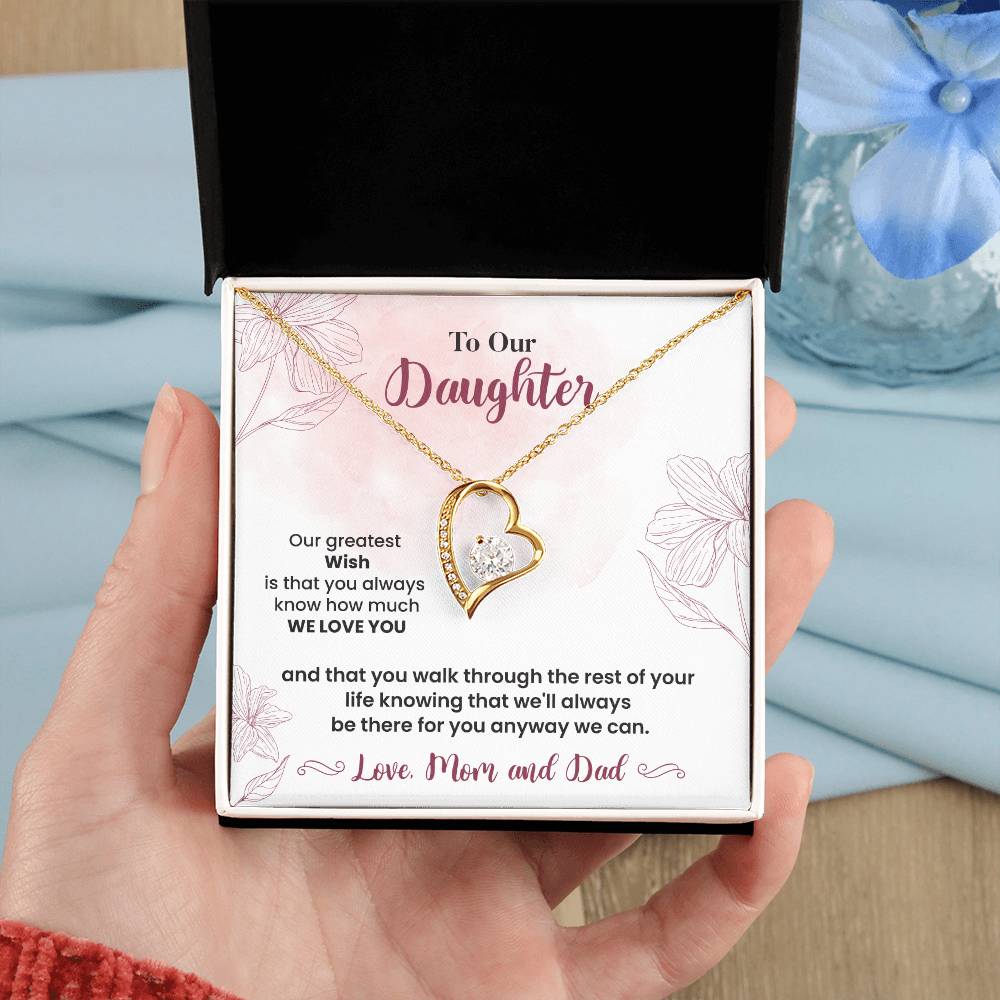 To Our Daughter Heartfelt Jewelry Gift Gift From Your Mom And Dad Caring Gift For Daughter Supportive Daughter Necklace Family Love Jewelry Gift Daughter's Journey Jewelry Best Wishes Jewelry Daughter's Strength Necklace Emotional Support Gift Warm Wishes