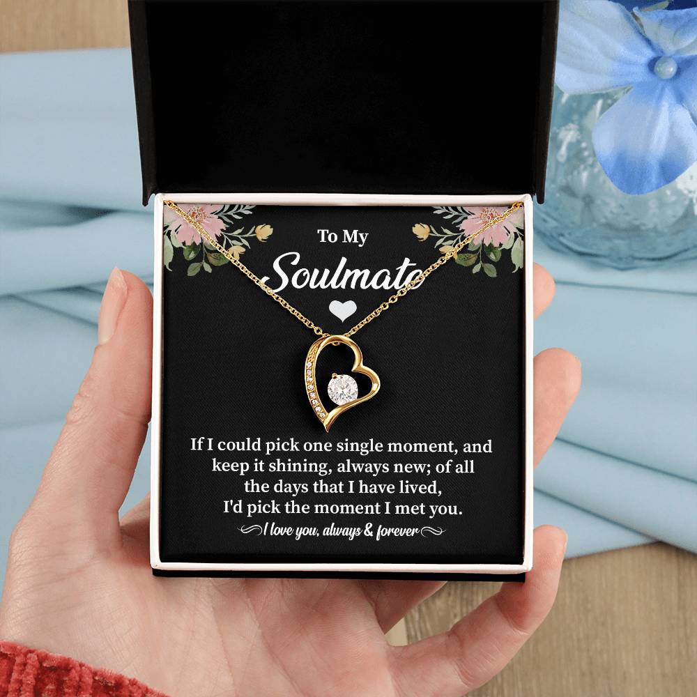 Soulmate Heart Necklace with Message Card & Gift Box