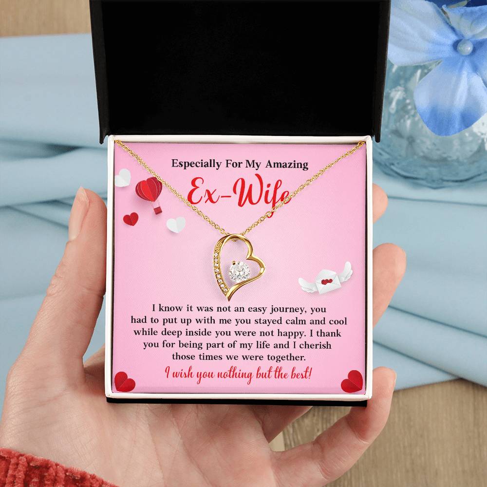 Especially For My Amazing Ex-wife, Necklace Gift Sentimental Ex-wife Jewelry Thank You Necklace Gift Necklace With Emotional Message Meaningful Jewelry For Ex-wife Memories Together Necklace