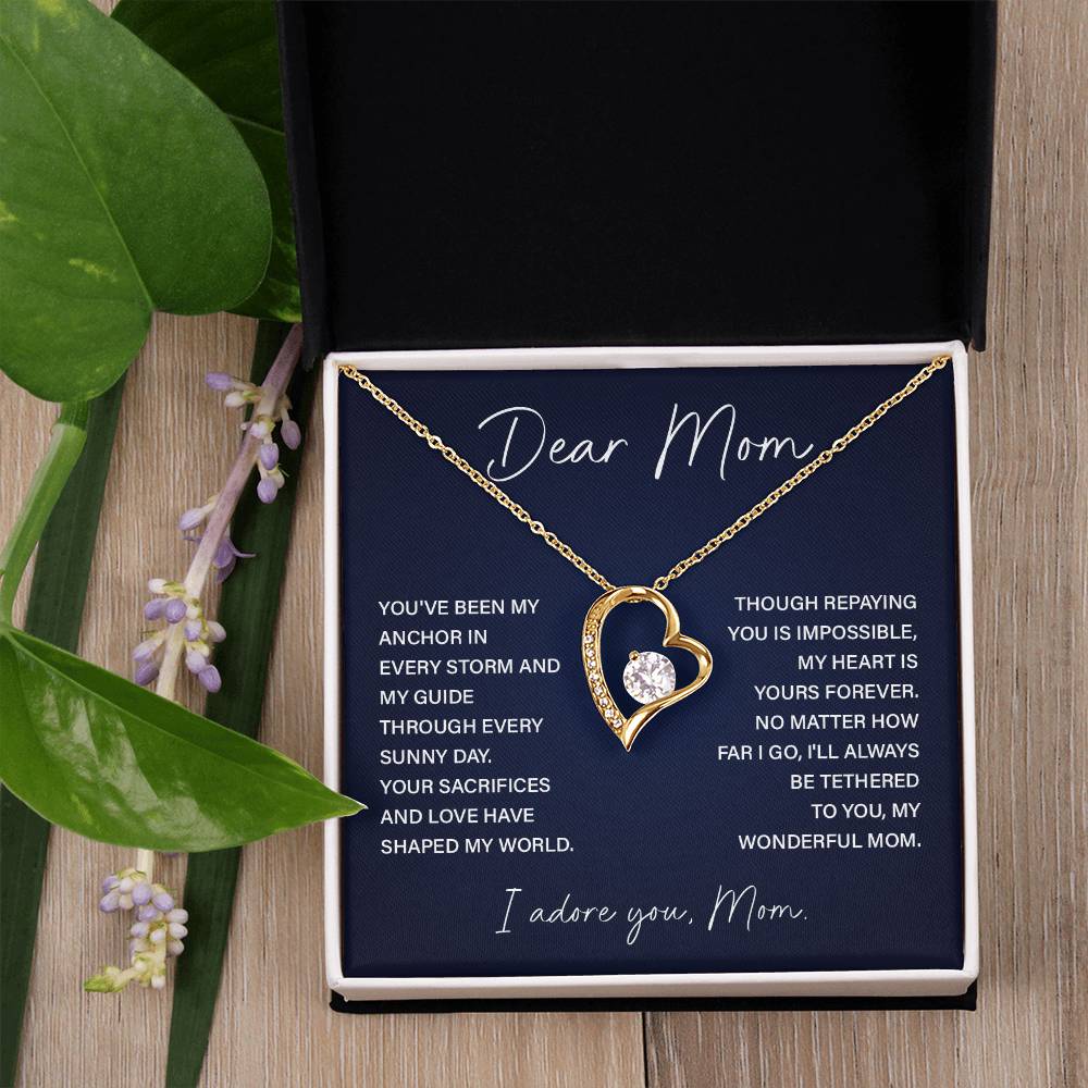 Dear Mom Mom Anchor Necklace Mother’s Love Gift Wedding Necklace Birthday Gift Necklace Guide Necklace Appreciation Pendant Anniversary Mom Gift Christmas Pendant Mom-child Bond Necklace Grandma Love Gift Valentine Necklace Gift