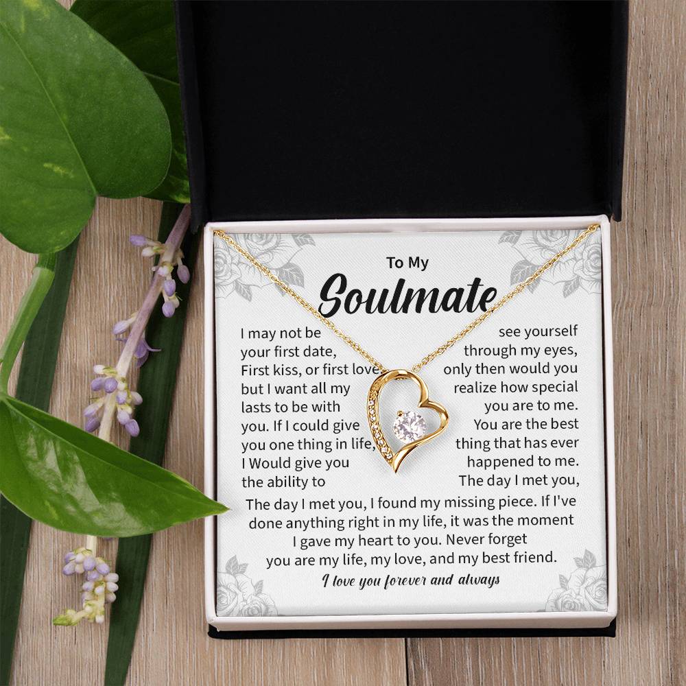 Soulmate Heart Necklace Gift for Her – Gift Box