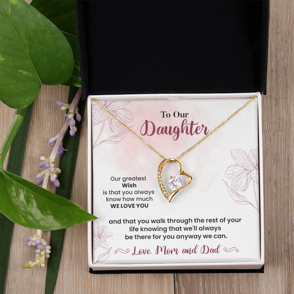 To Our Daughter Heartfelt Jewelry Gift Gift From Your Mom And Dad Caring Gift For Daughter Supportive Daughter Necklace Family Love Jewelry Gift Daughter's Journey Jewelry Best Wishes Jewelry Daughter's Strength Necklace Emotional Support Gift Warm Wishes