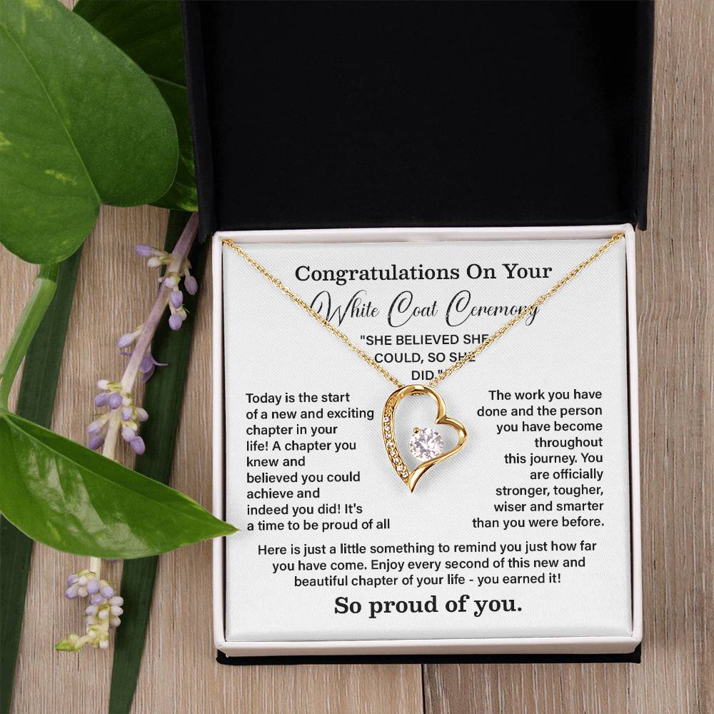 Congratulations On Your White Coat Ceremony New Adventures Necklace Hard Work Pay Off Necklace Enjoy The Journey Necklace Personal Growth Jewelry Daily Inspiration Necklace Heartfelt Message Necklace Congratulation Necklace She Believed She Could Necklace