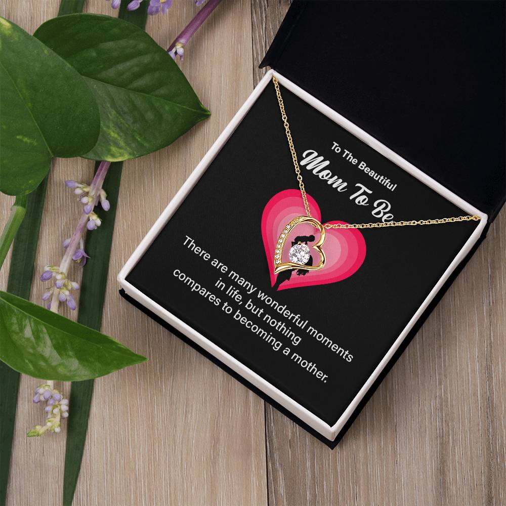 To The Beautiful Mom-to-be, Heartfelt Necklace For Her Elegant Jewelry For A Mom-to-be Thoughtful Necklace For Love And Support Sweet Pendant For A New Mom Elegant Pendant For A Mom’s Heart Thank You Gift For Motherhood Loving Message Necklace For Hope