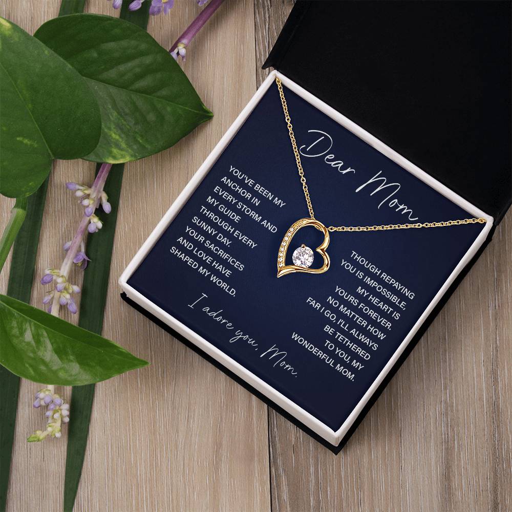 Dear Mom Mom Anchor Necklace Mother’s Love Gift Wedding Necklace Birthday Gift Necklace Guide Necklace Appreciation Pendant Anniversary Mom Gift Christmas Pendant Mom-child Bond Necklace Grandma Love Gift Valentine Necklace Gift