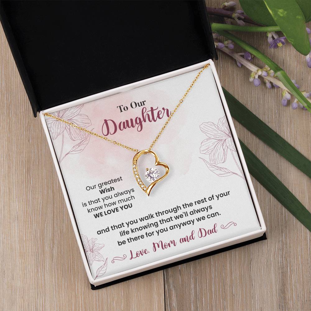 To Our Daughter Heartfelt Jewelry Gift Gift From Your Mom And Dad Caring Gift For Daughter Supportive Daughter Necklace Family Love Jewelry Gift Daughter's Journey Jewelry Best Wishes Jewelry Daughter's Strength Necklace Emotional Support Gift Warm Wishes