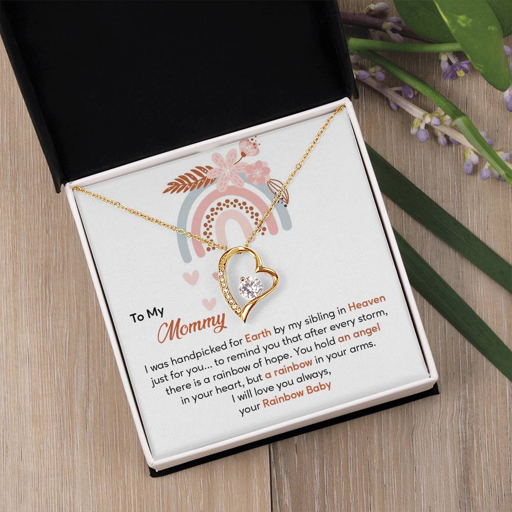 Rainbow Baby to Mom Necklace Gift with Message Card