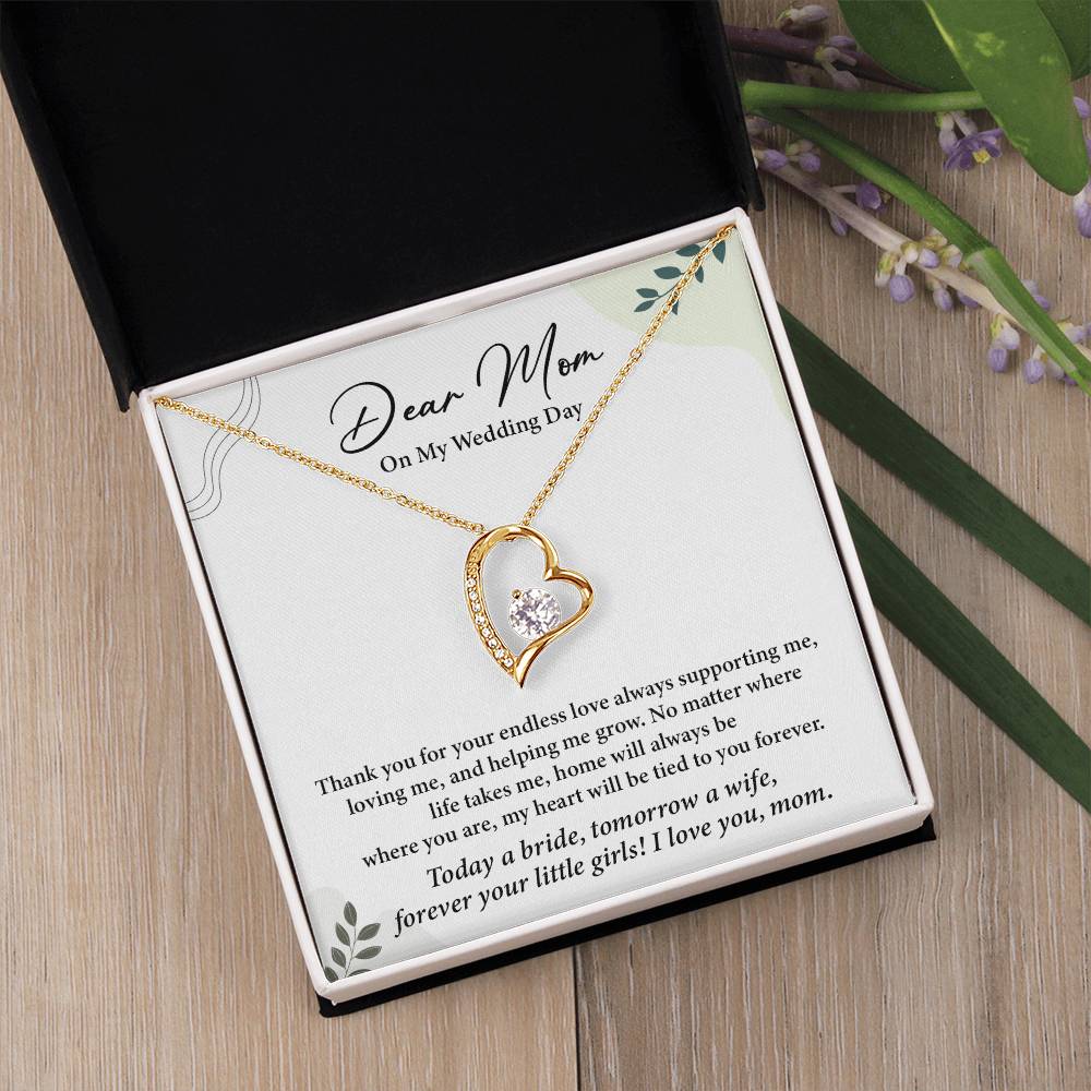 Dear Mom On My Wedding Day Heartfelt Necklace Gift From Daughter Dear Mom On My Wedding Day Mother Wedding Day Gift Sentimental Gift For Mother From Daughter Forever Your Little Girl Wedding Gift Gift For Mom On Daughter’s Wedding Day