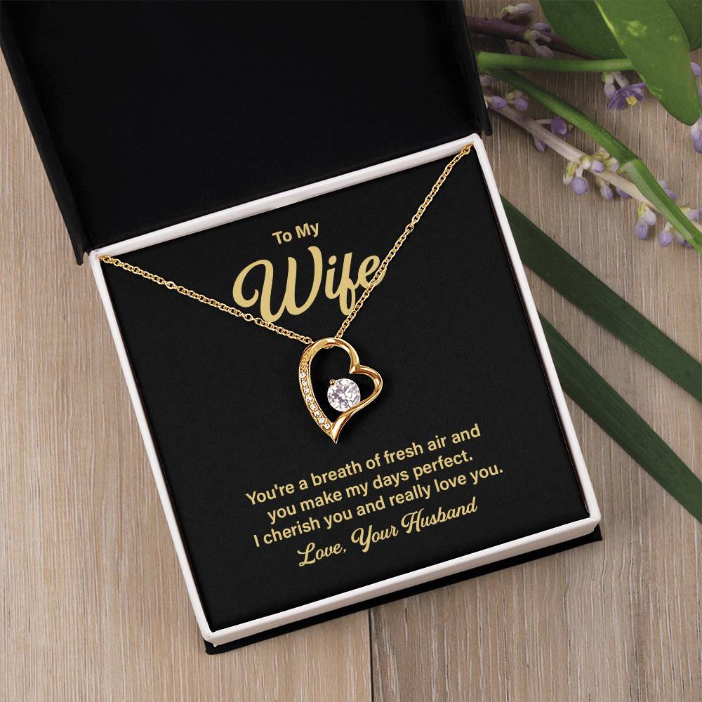 Anniversary Necklace Gift for Wife from Husband – Message Card