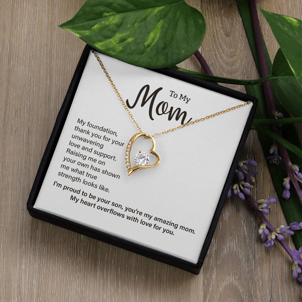 Necklace for Mom from Son – Thank You for Raising Me Alone