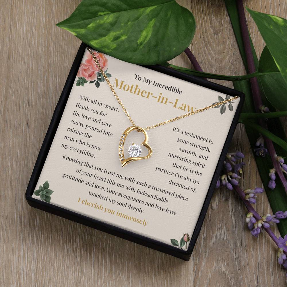 Mother-in-Law Gift from Bride with Heart Necklace