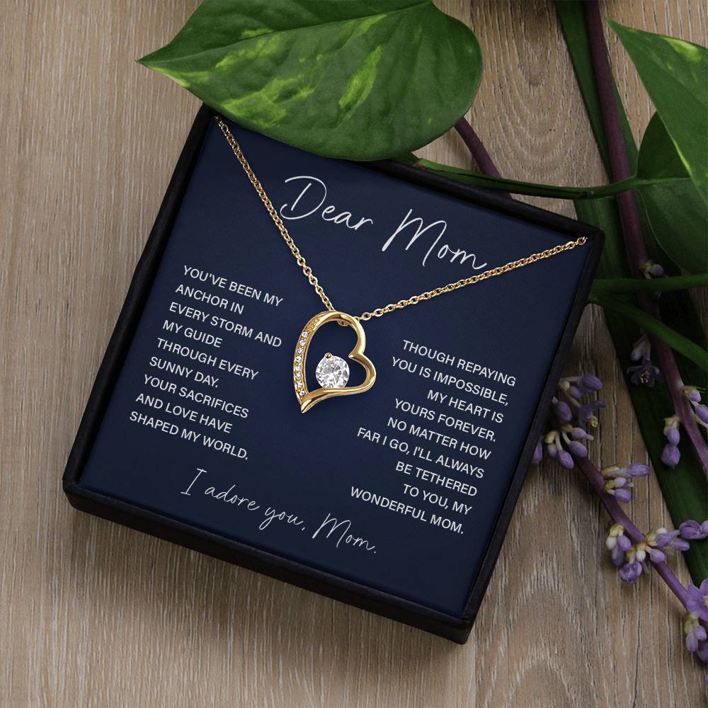 Dear Mom Mom Anchor Necklace Mother’s Love Gift Wedding Necklace Birthday Gift Necklace Guide Necklace Appreciation Pendant Anniversary Mom Gift Christmas Pendant Mom-child Bond Necklace Grandma Love Gift Valentine Necklace Gift