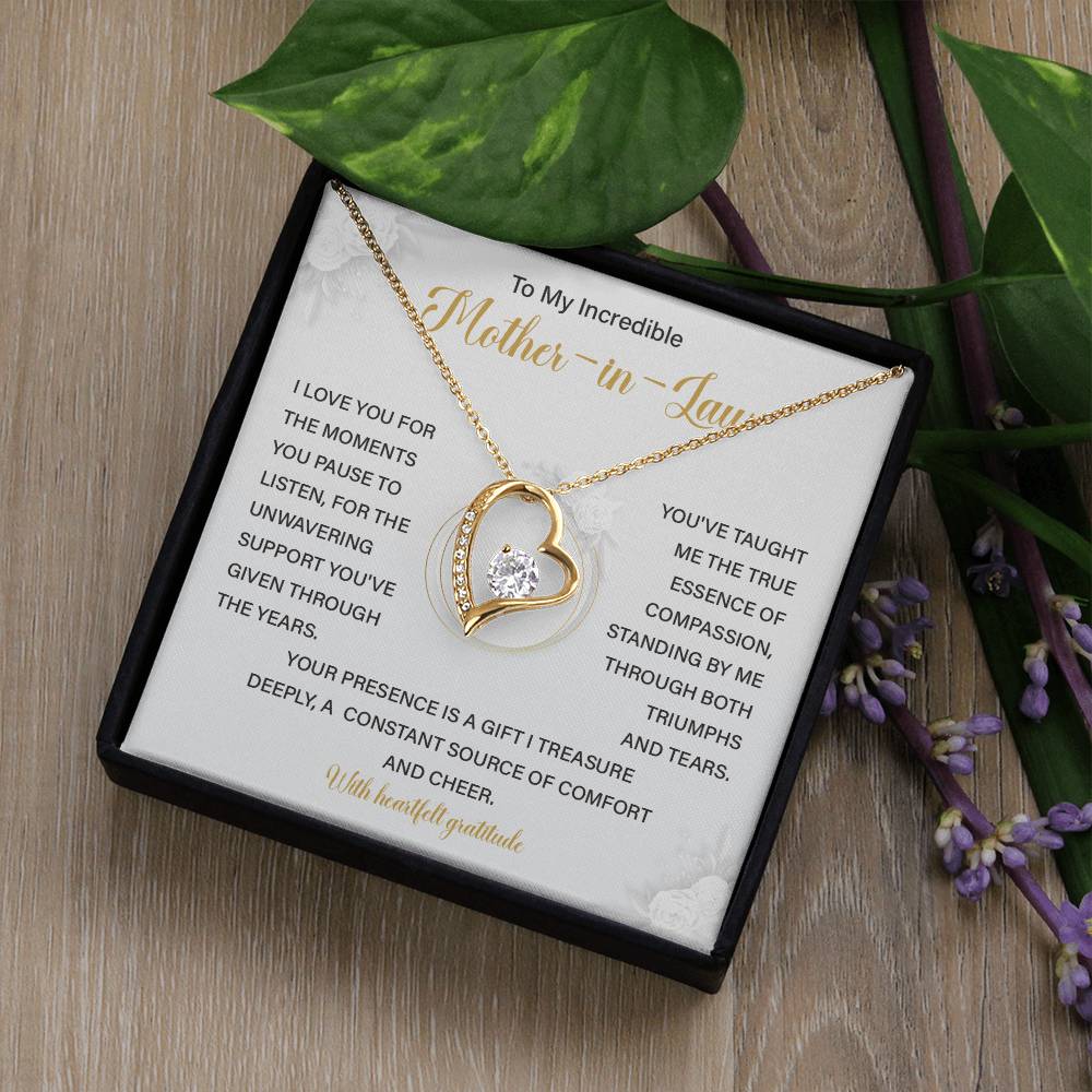 Mother-in-Law Necklace Gift from Bride with Card
