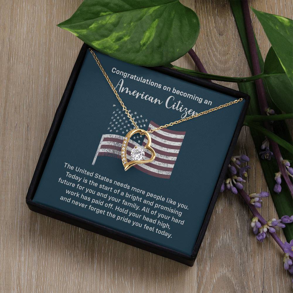 Congratulations Necklace For New American Citizen Necklace For New American Citizen Necklace With Citizenship Message Gift For New American Adventure Necklace For Pursuing Your Dreams Necklace For New Adventure As U.s. Citizen