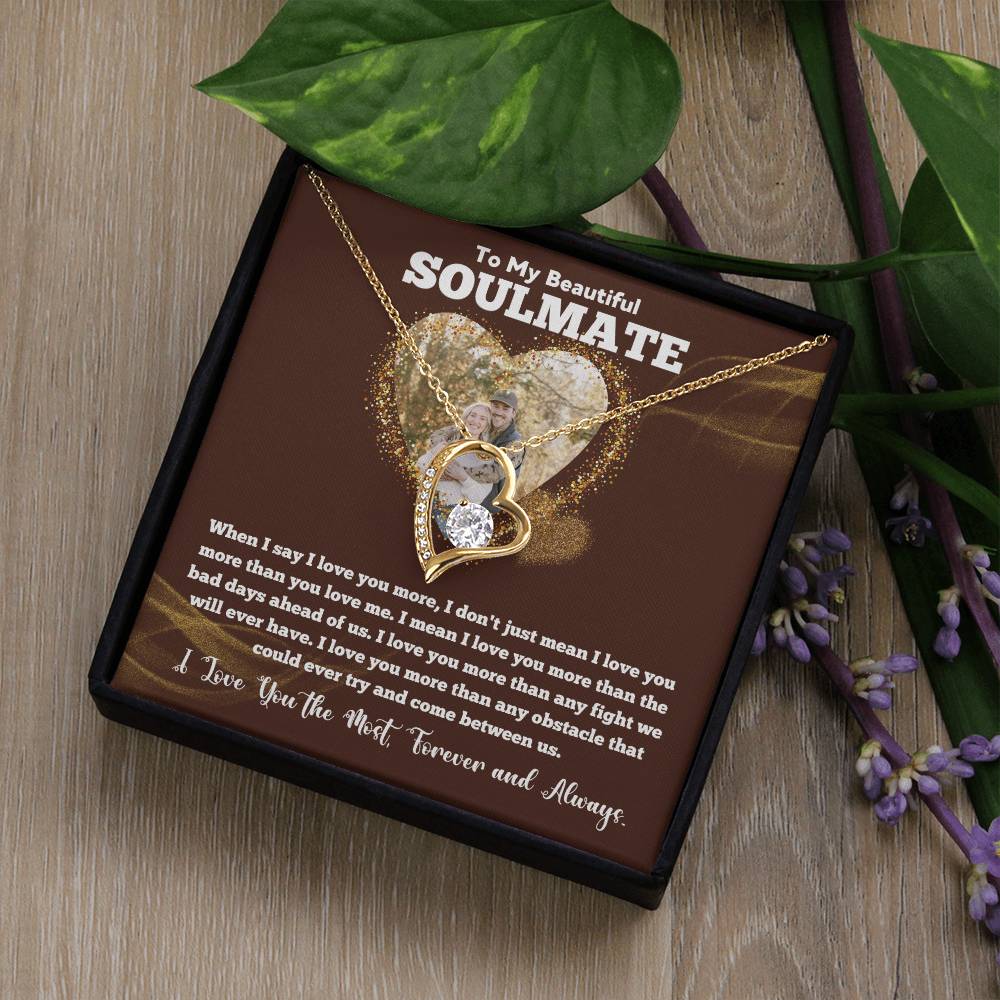 Soulmate Necklace Gift with Love Message