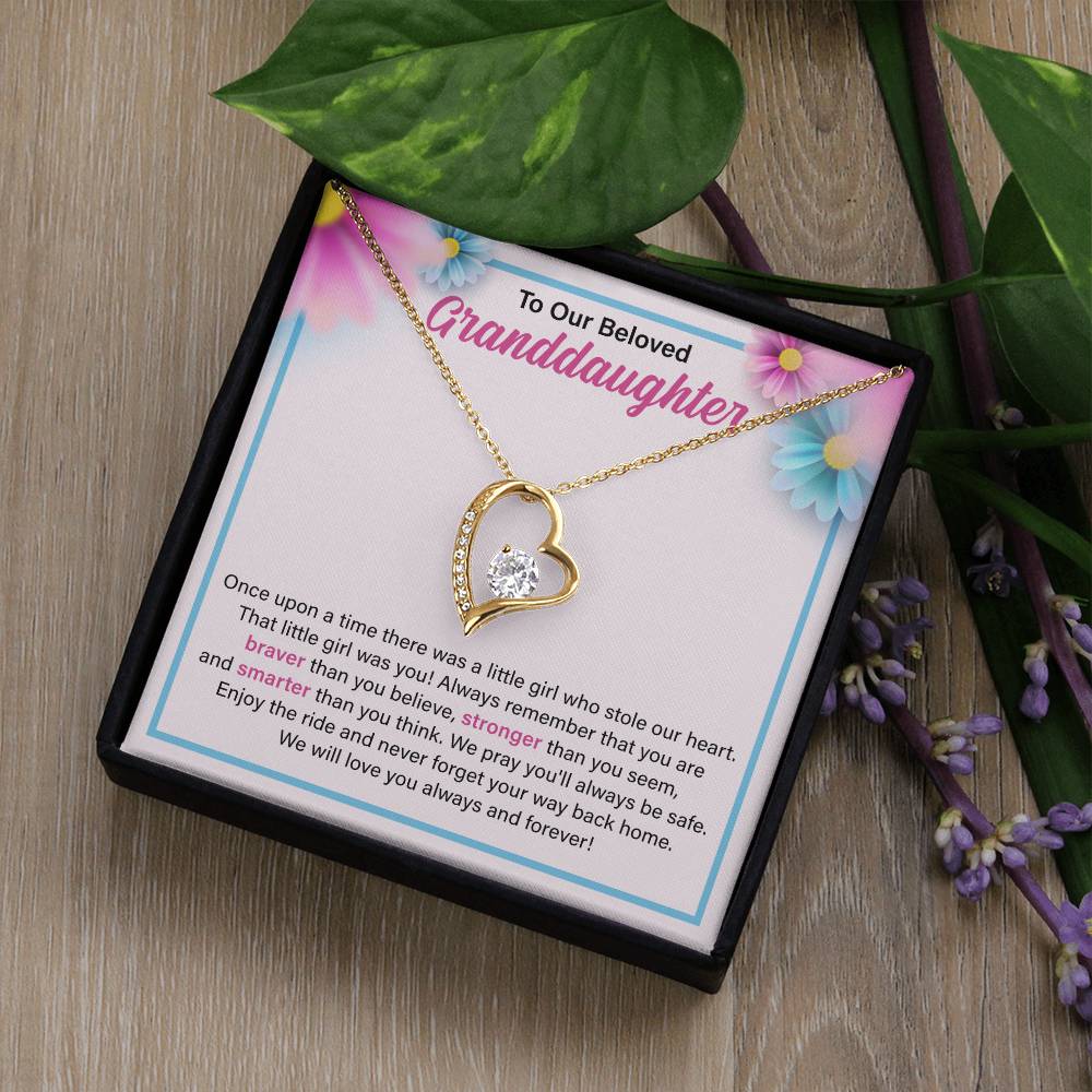 To Our Beloved Granddaughter Necklace, Necklace for Granddaughter, Granddaughter Gifts from Grandma or Grandpa, We Will Love You Always And Forever.