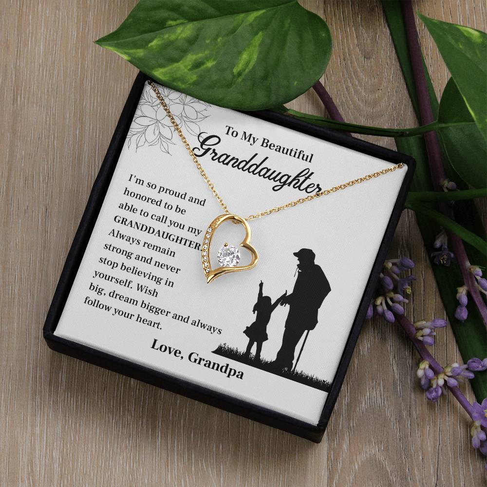 Granddaughter Jewelry from Grandpa with Inspirational Note