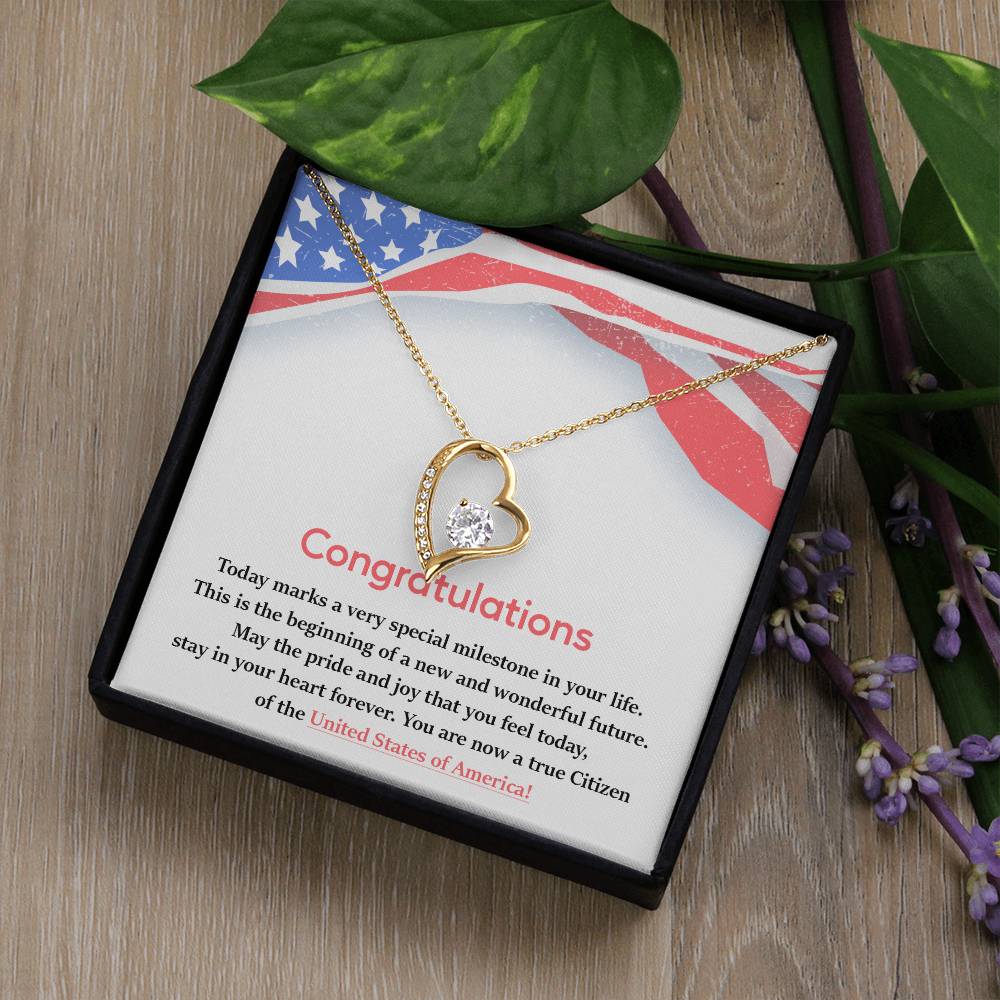 Congratulations Necklace For New U.s. Citizen Necklace For New U.s. Citizen Gift For New American Citizen Necklace With Citizenship Message Necklace For Official U.s. Citizen Gift For New U.s. Patriot Jewelry For New U.s. Citizen Jewelry For U.s.