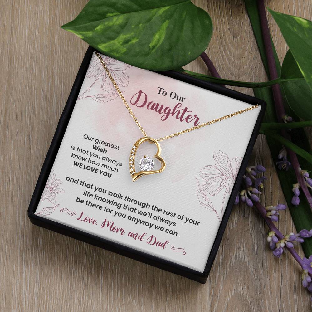 To Our Daughter Heartfelt Jewelry Gift Gift From Your Mom And Dad Caring Gift For Daughter Supportive Daughter Necklace Family Love Jewelry Gift Daughter's Journey Jewelry Best Wishes Jewelry Daughter's Strength Necklace Emotional Support Gift Warm Wishes