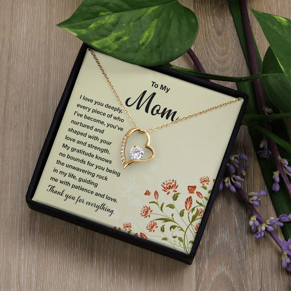 Daughter to Mom Heart Necklace Gift with Message Card